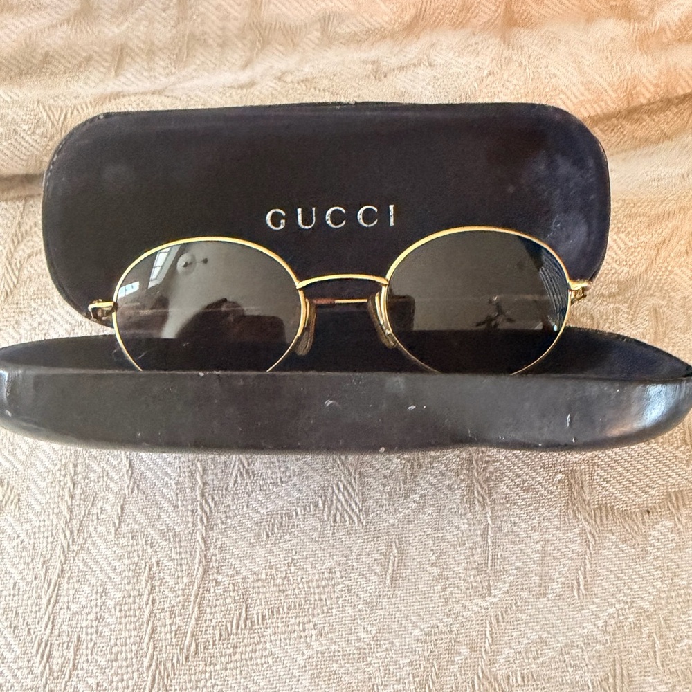 Vintage Gucci Black and Gold Sunglasses